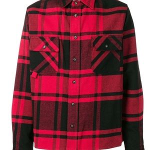 Off White Red and Black Men’s Flannel